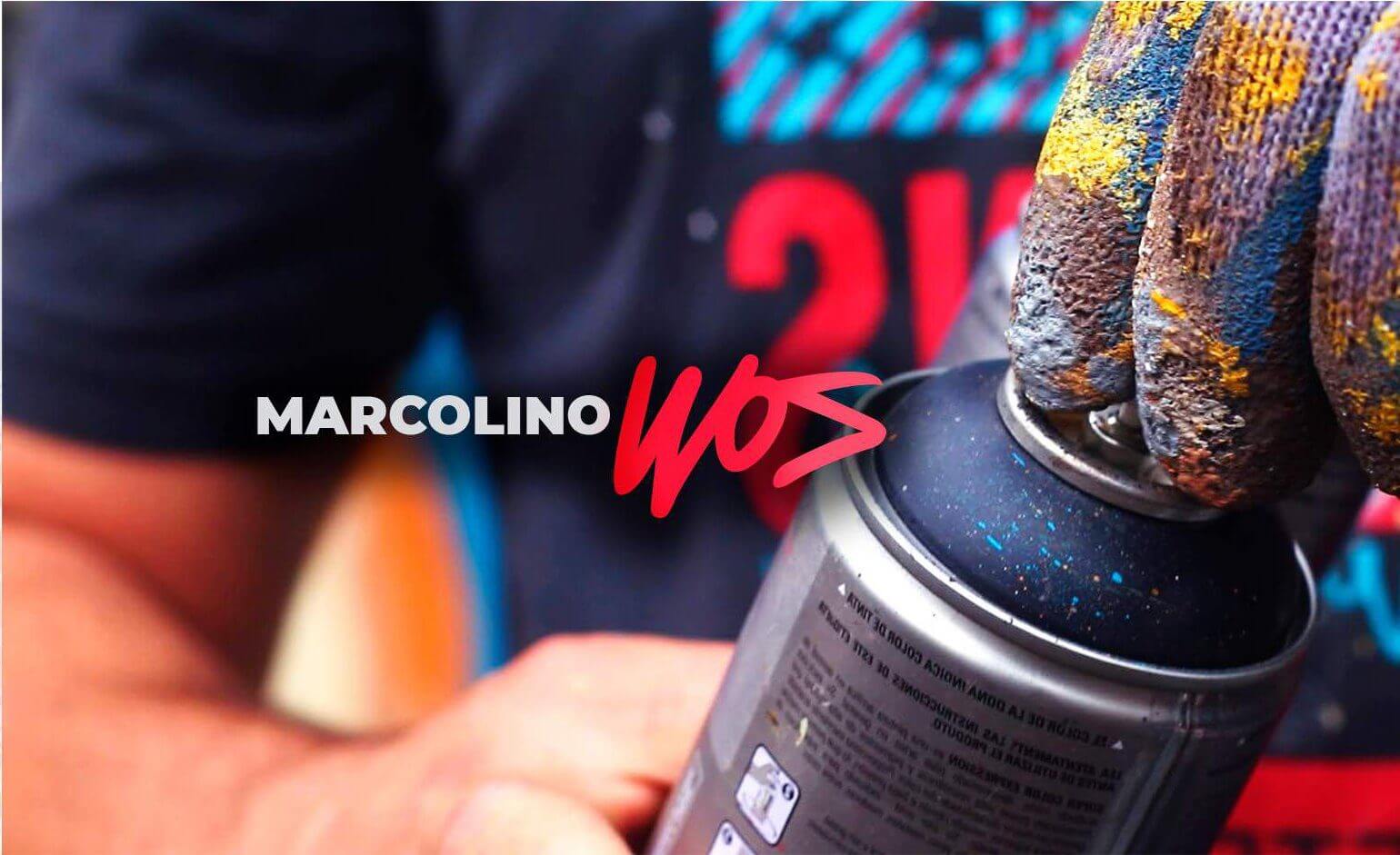 Marcolino WOS pintando com spray